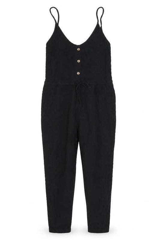 Topshop Womens Black Vinyl Jumpsuit One-Piece Size 12 L29 in Pullover