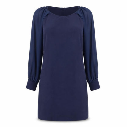 Next Womens Blue Polyester A-Line Size 10 Round Neck Button