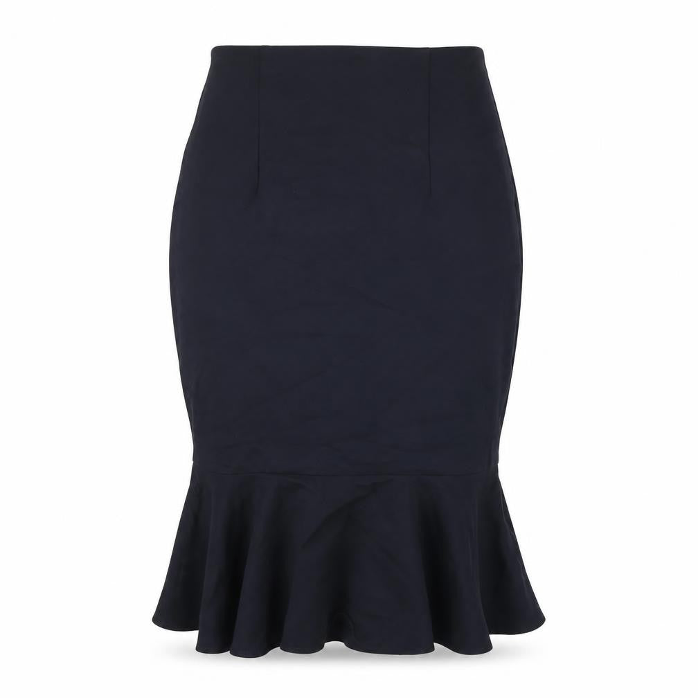 Marks & Spencer Womens Blue Viscose Trumpet Skirt Size 12 Zip