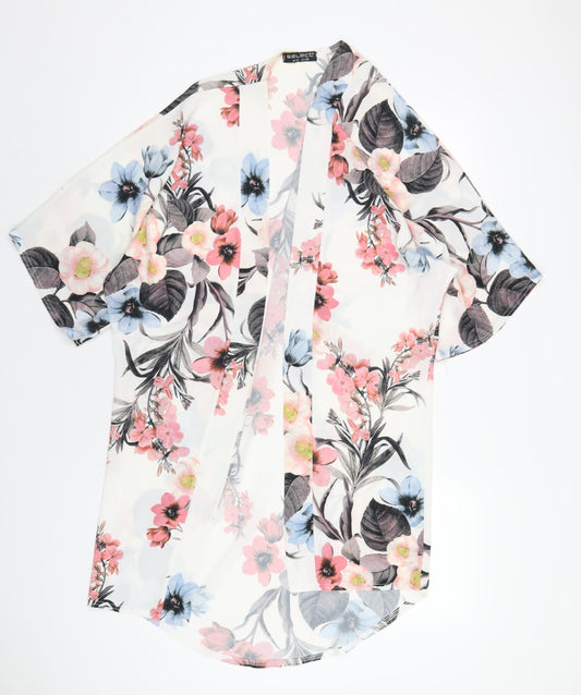 Select Womens Multicoloured Floral Polyester Kimono Blouse Size 10 V-Neck