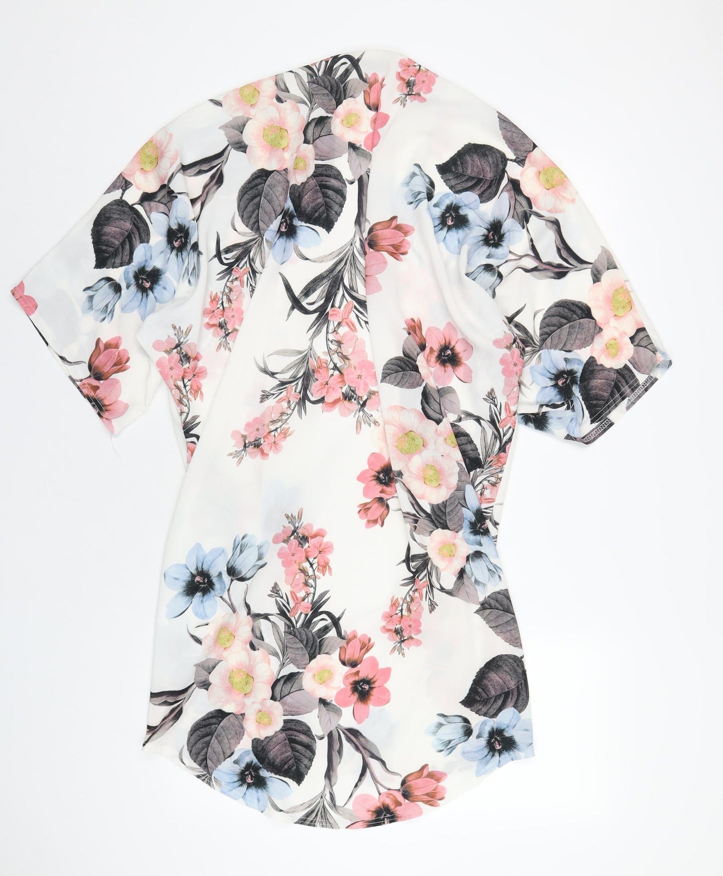 Select Womens Multicoloured Floral Polyester Kimono Blouse Size 10 V-Neck