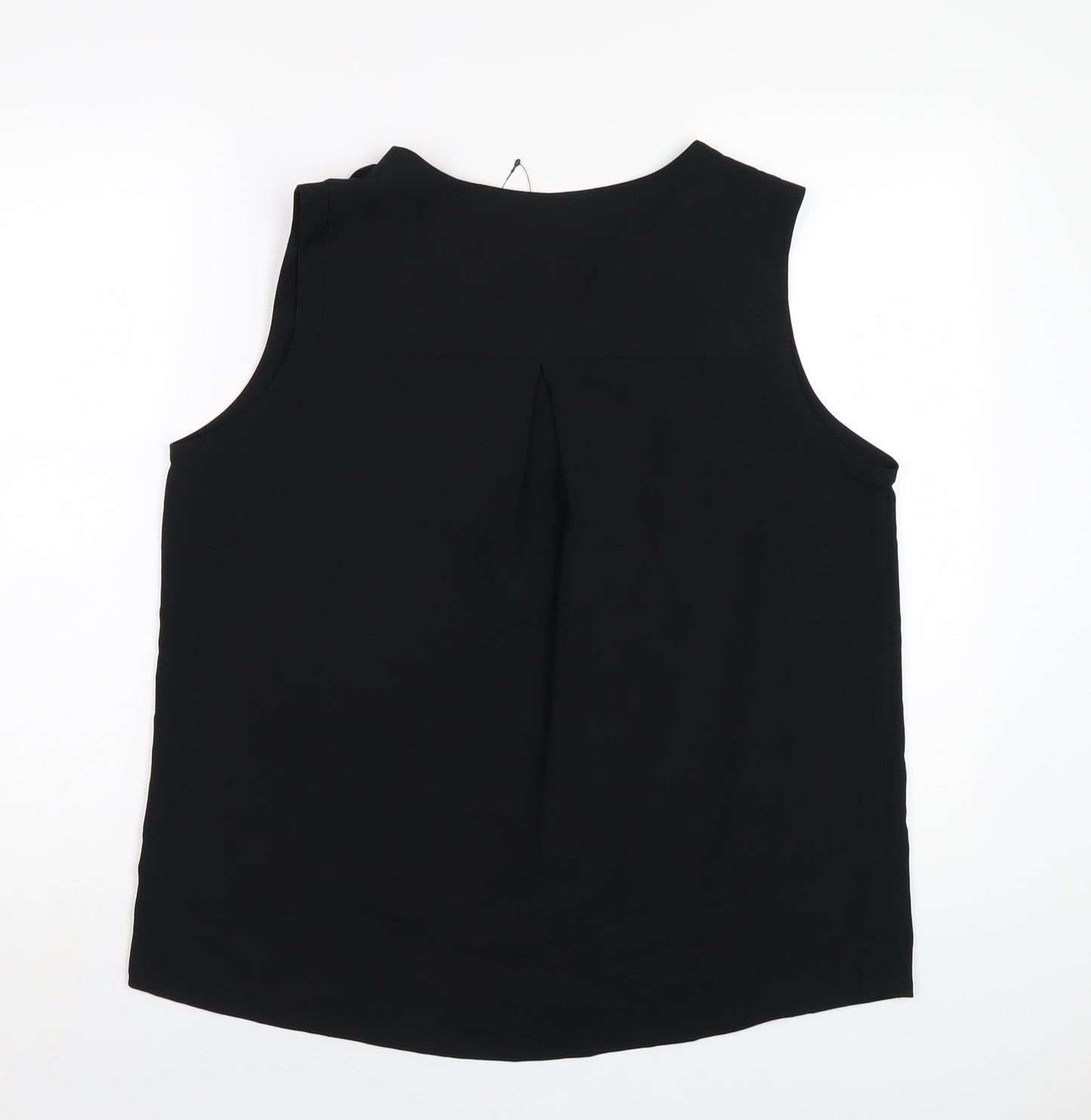 Marks and Spencer Womens Black Polyester Basic Tank Size 14 V-Neck