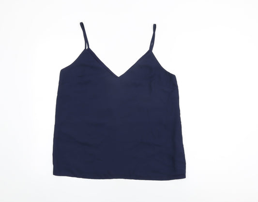 Oasis Womens Blue Polyester Camisole T-Shirt Size 14 V-Neck
