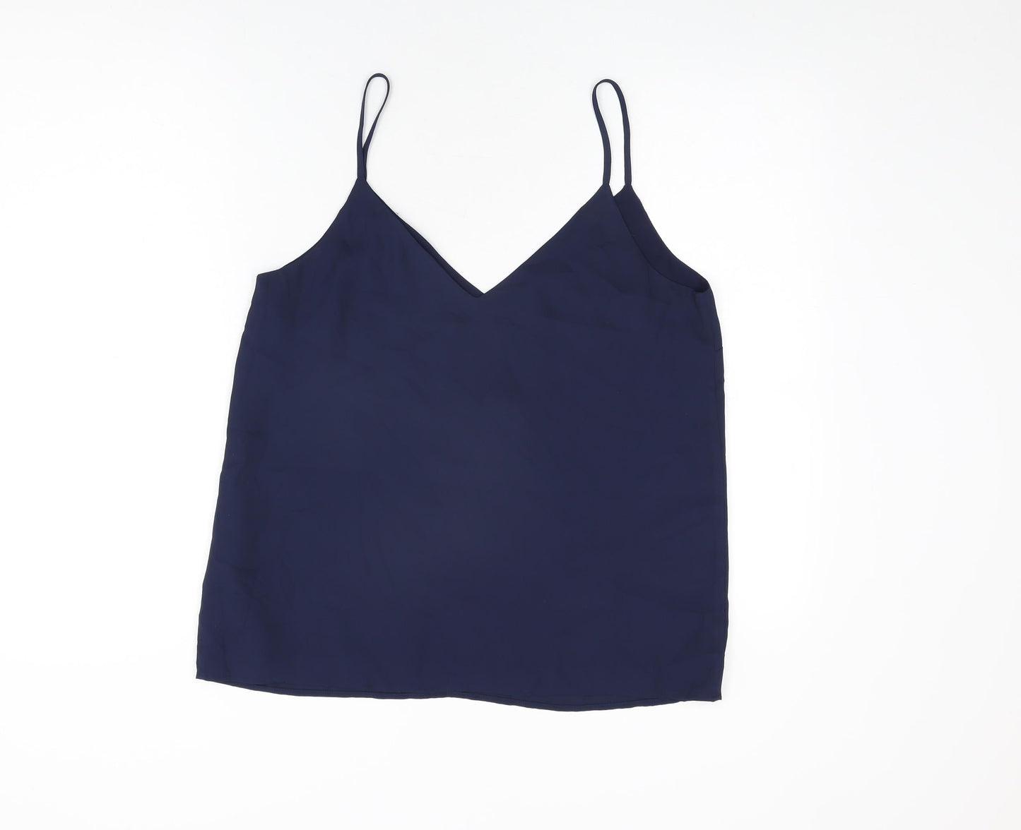 Oasis Womens Blue Polyester Camisole T-Shirt Size 14 V-Neck