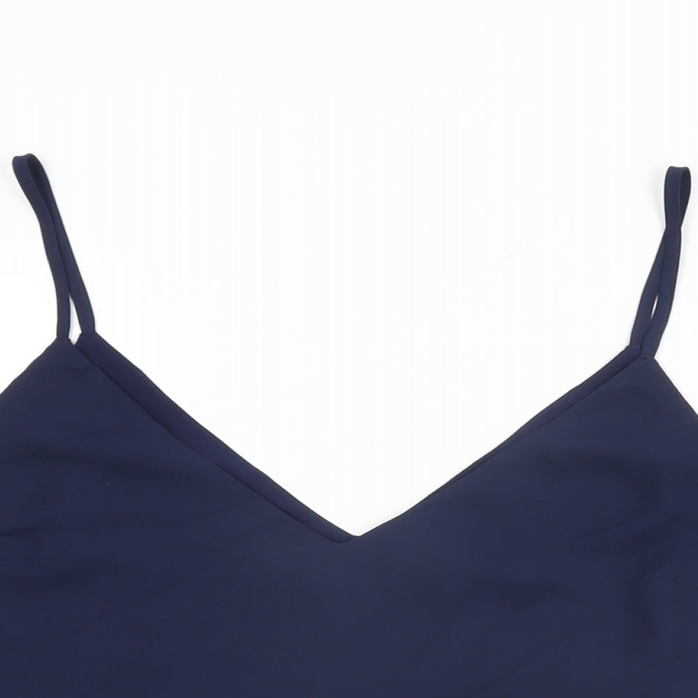 Oasis Womens Blue Polyester Camisole T-Shirt Size 14 V-Neck