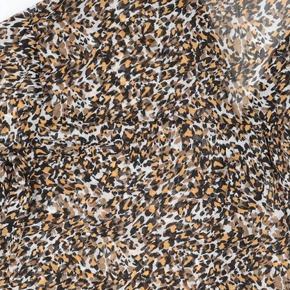 Et Vous Womens Multicoloured Animal Print Polyester Basic Button-Up Size 12 Collared