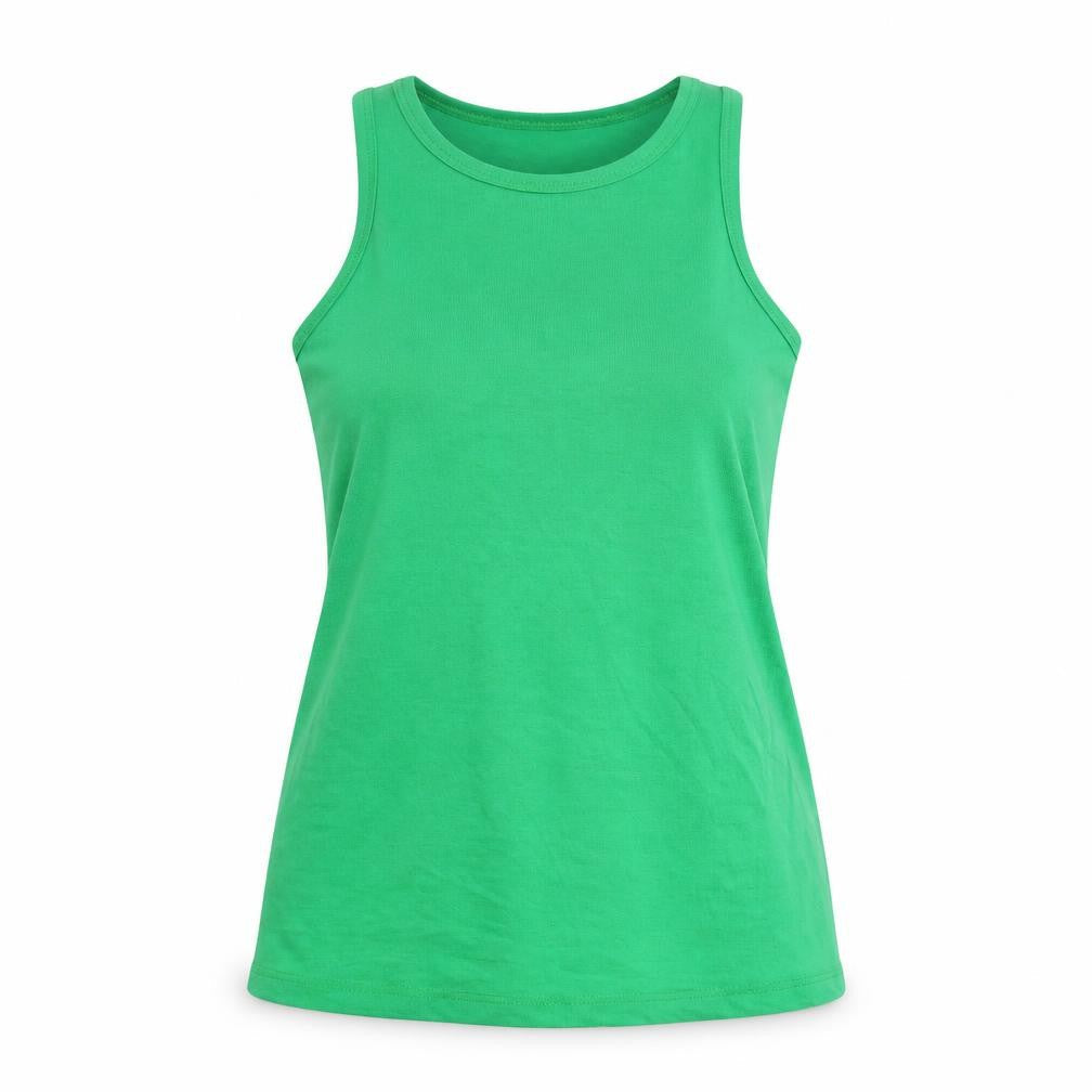 River Island Womens Green Polyester Basic Tank Size 16 Round Neck