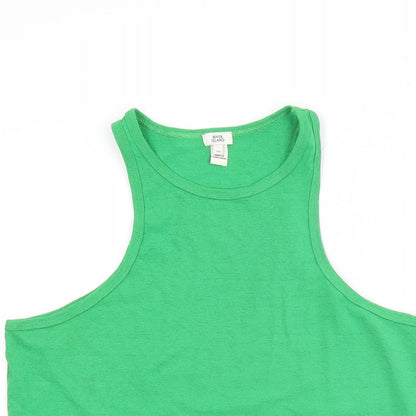 River Island Womens Green Polyester Basic Tank Size 16 Round Neck
