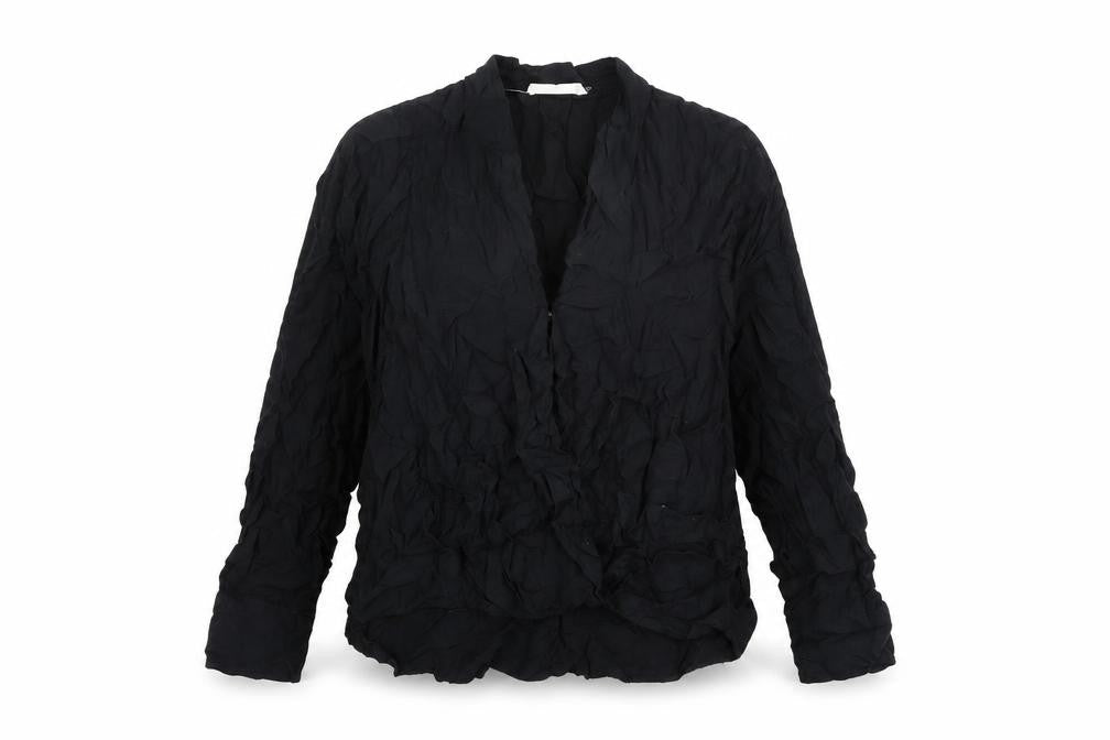 Mango Womens Black Modal Basic Blouse Size XL V-Neck