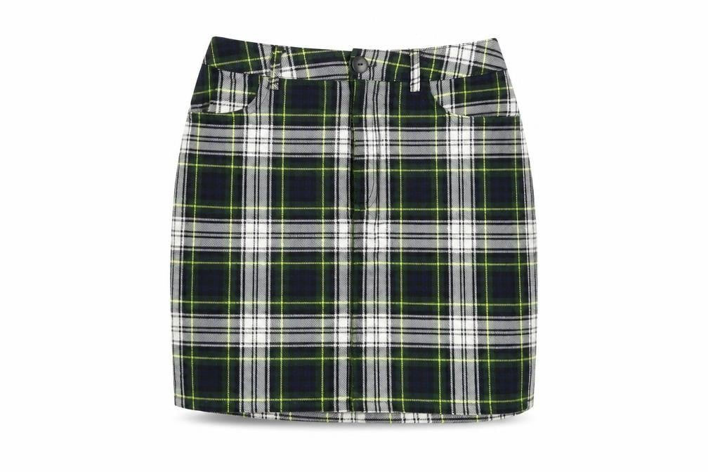 Urban renewal Womens Green Plaid Polyester Mini Skirt Size XS Zip