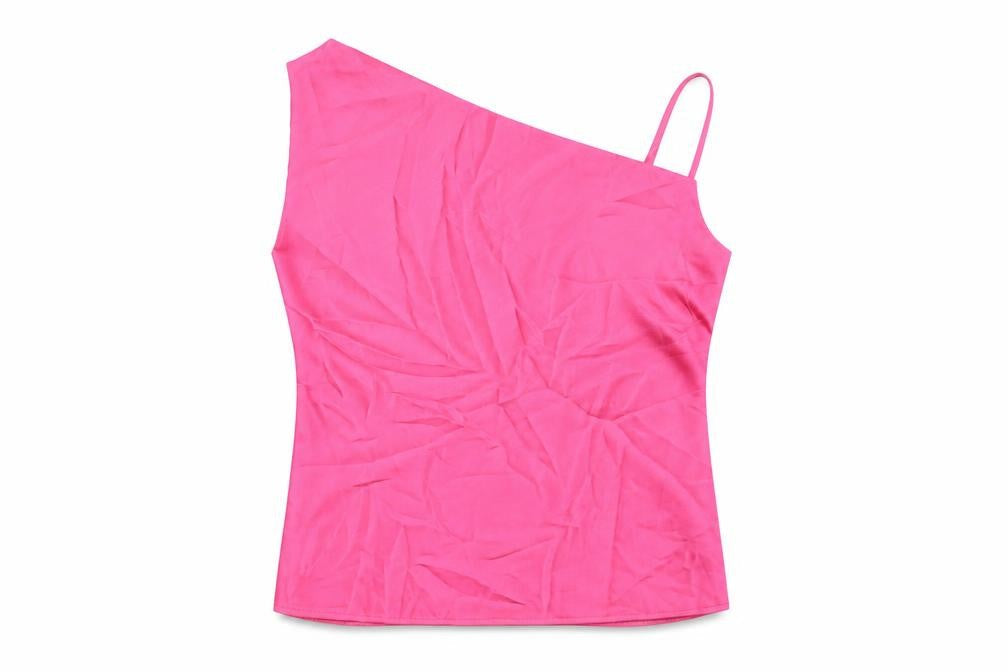 Nasty Gal Womens Pink Polyester Basic T-Shirt Size 20 One Shoulder