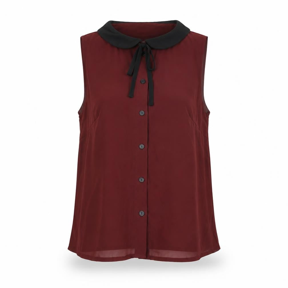 Glamorous Womens Red Polyester Basic Button-Up Size 8 Collared