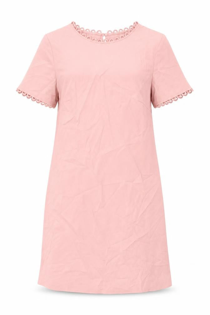 Dorothy Perkins Womens Pink Polyester Shift Size 6 Round Neck Button
