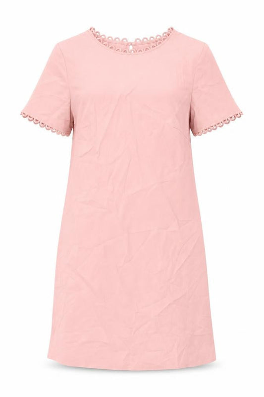 Dorothy Perkins Womens Pink Polyester Shift Size 6 Round Neck Button
