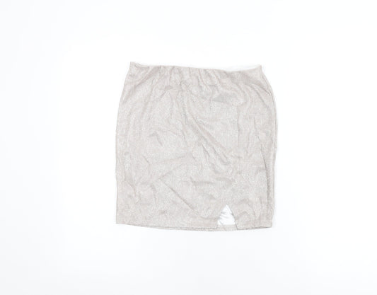 Urban Bliss Womens Grey Polyester Mini Skirt Size L - Glitter