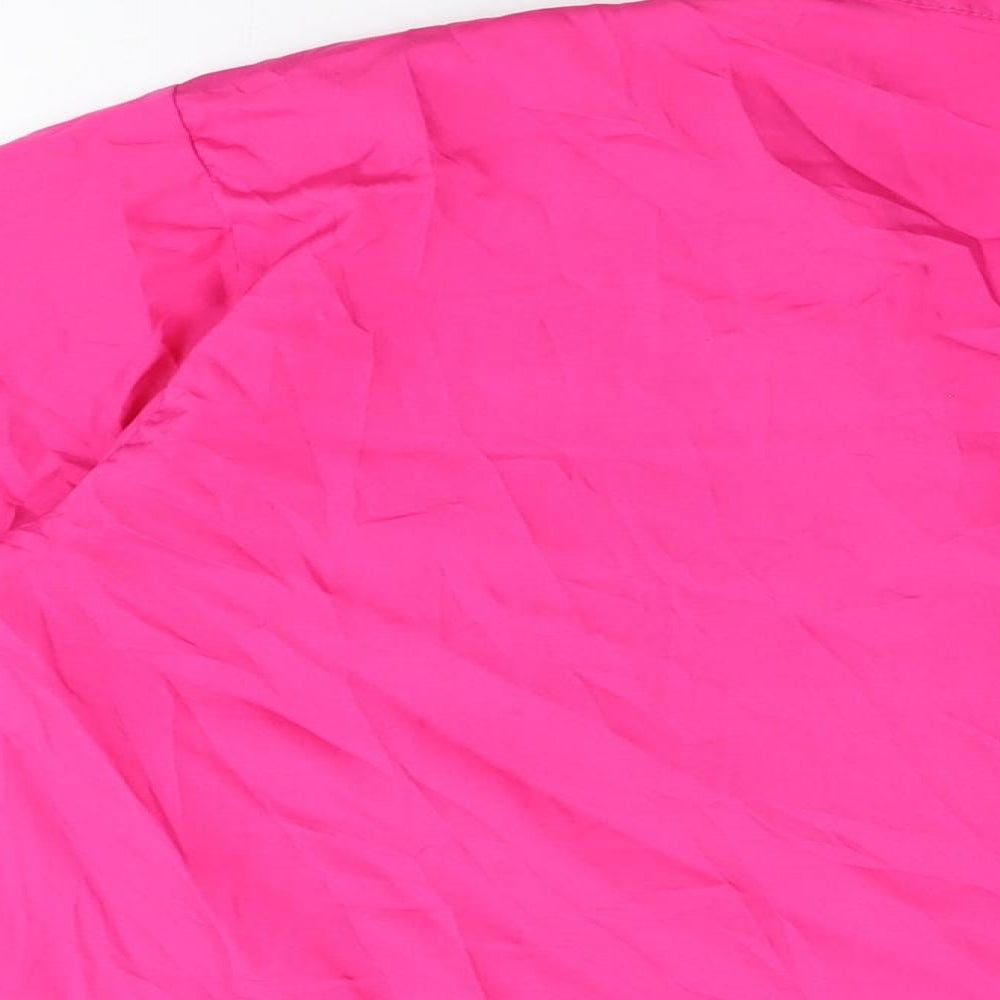 Boohoo Womens Pink Polyester Basic Button-Up Size 16 Collared