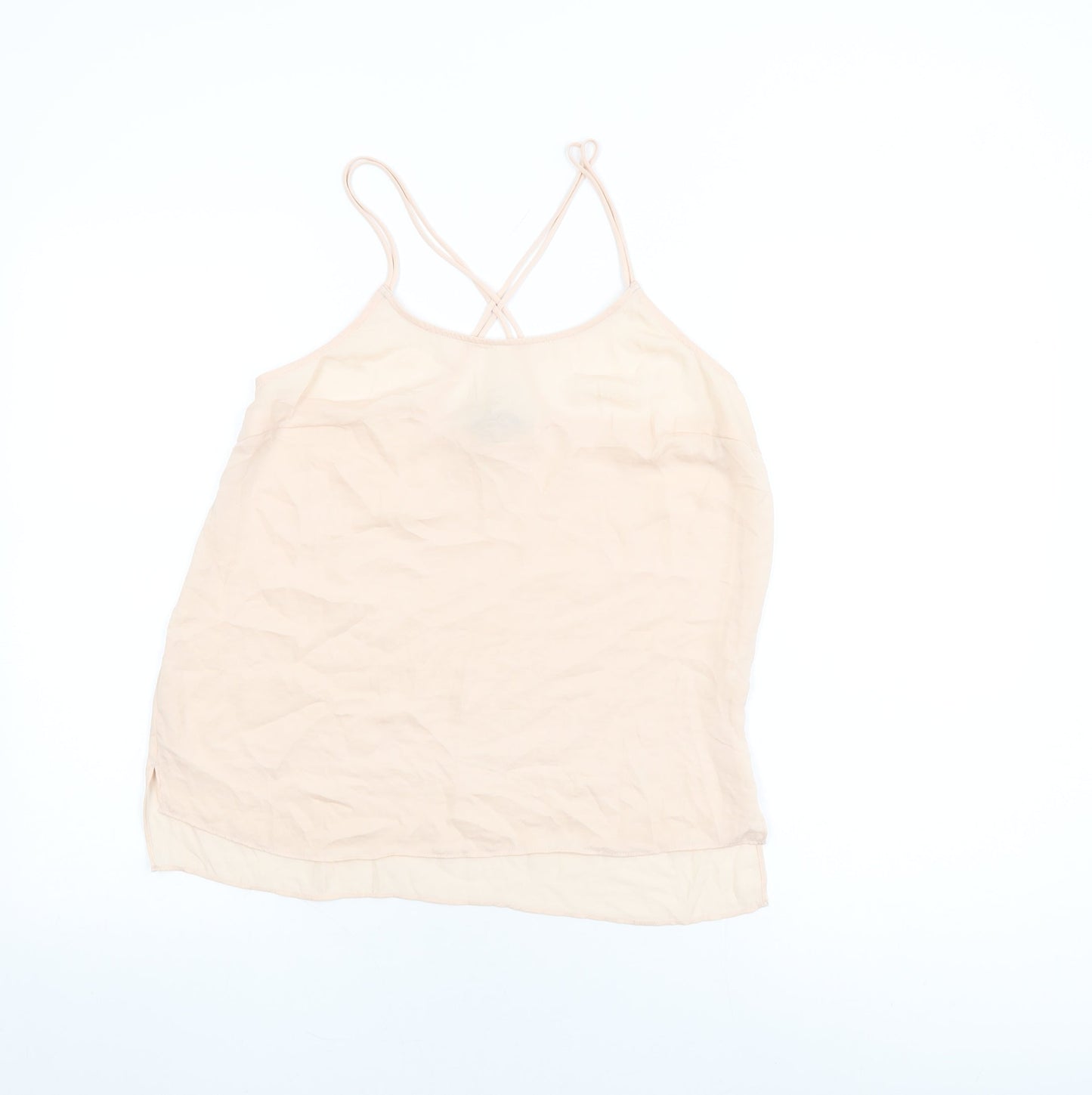 Marks and Spencer Womens Pink Polyester Camisole T-Shirt Size 10 Round Neck