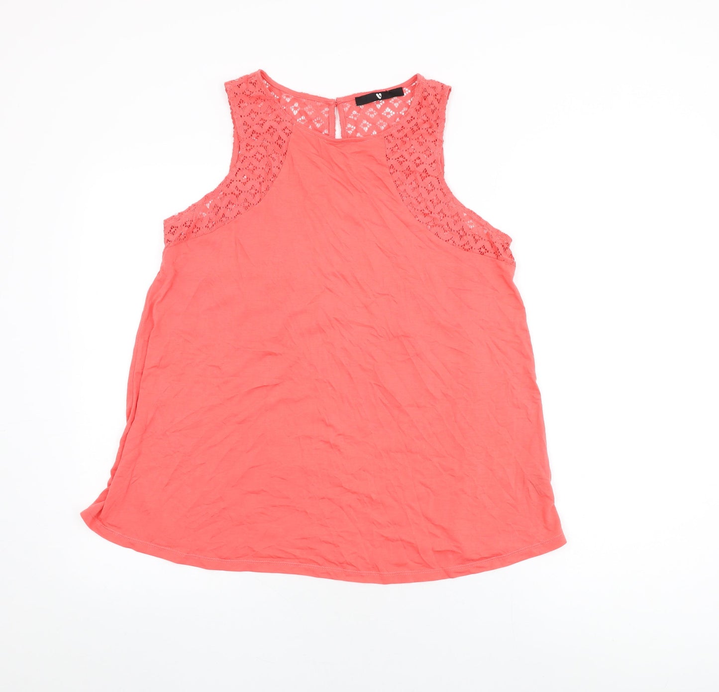 Very Womens Pink Polyester Basic T-Shirt Size 14 Round Neck