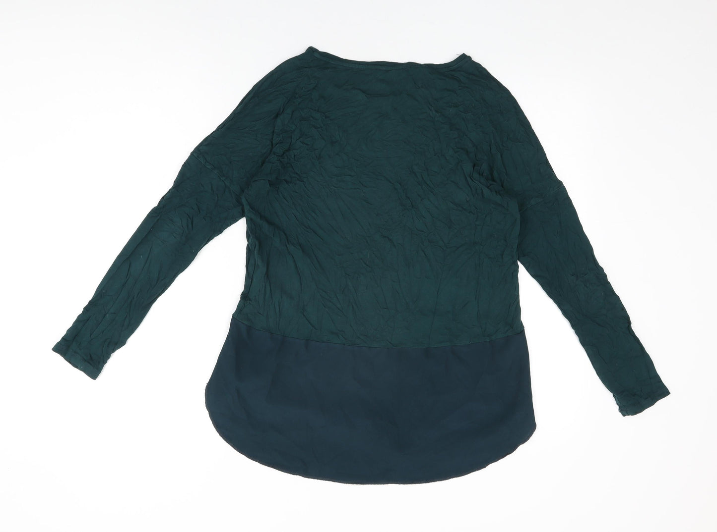 Warehouse Womens Green Polyester Basic T-Shirt Size 12 Round Neck