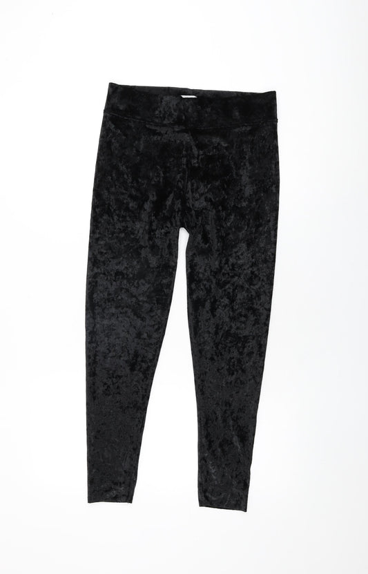 Per Una Womens Black Polyester Pedal Pusher Leggings Size 12 L26 in