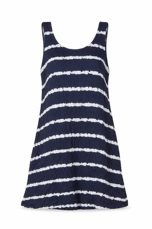 NEXT Womens Blue Striped Viscose Shift Size 14 Round Neck Pullover
