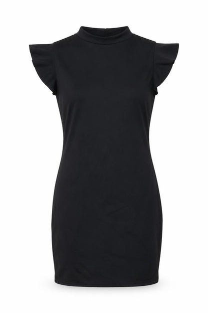 PRETTYLITTLETHING Womens Black Polyester Mini Size 12 Mock Neck Pullover