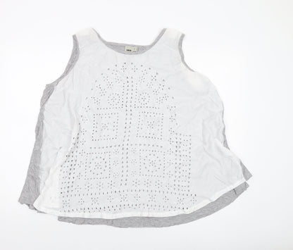 Additional front view of ASOS women’s grey polyester basic tank, size UK 14, round neck