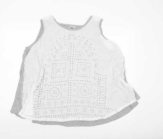 ASOS Womens Grey Polyester Basic Tank Size 14 Round Neck