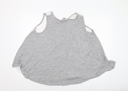 Back view of ASOS women’s grey polyester basic tank, size UK 14, round neck