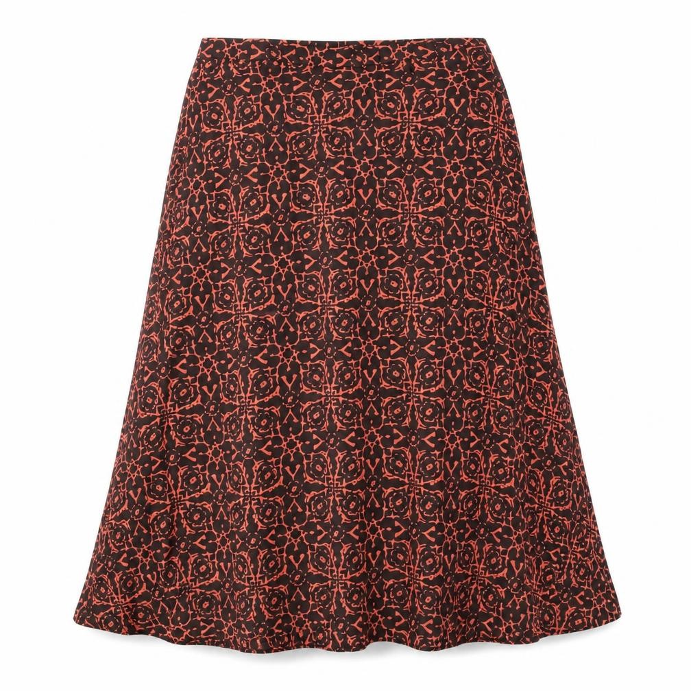Anne Brooks Womens Red Geometric Polyester A-Line Skirt Size 8 Zip