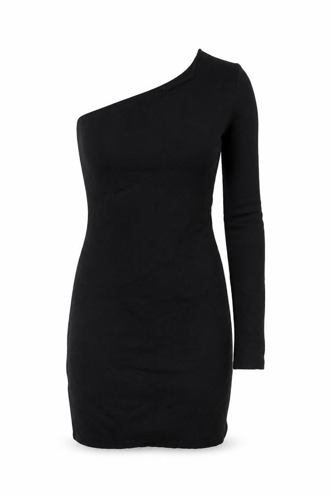 Bershka Womens Black Polyamide Mini Size M One Shoulder Pullover