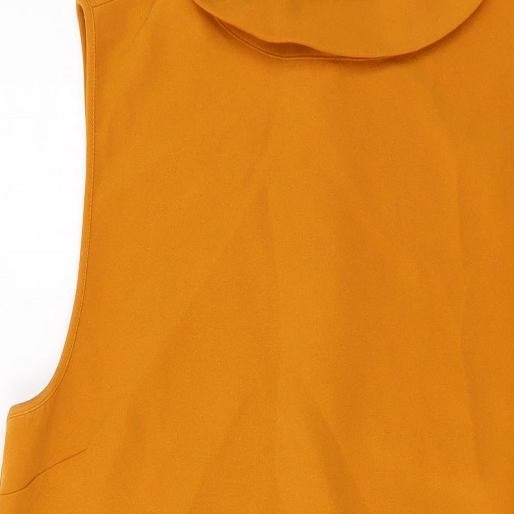 New Look Womens Yellow Polyester Tank Dress Size 16 Collared Zip