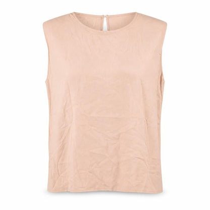 Front view of ASOS women’s pink polyester basic tank, size UK 18, round neck