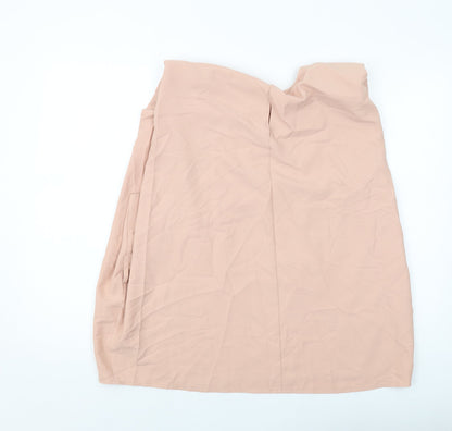 Back view of ASOS women’s pink polyester basic tank, size UK 18, round neck