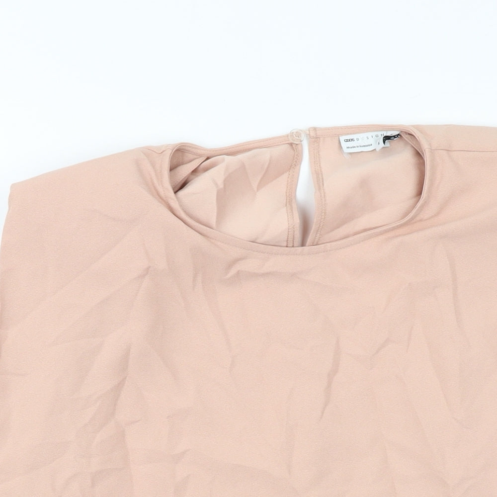 ASOS Womens Pink Polyester Basic Tank Size 18 Round Neck