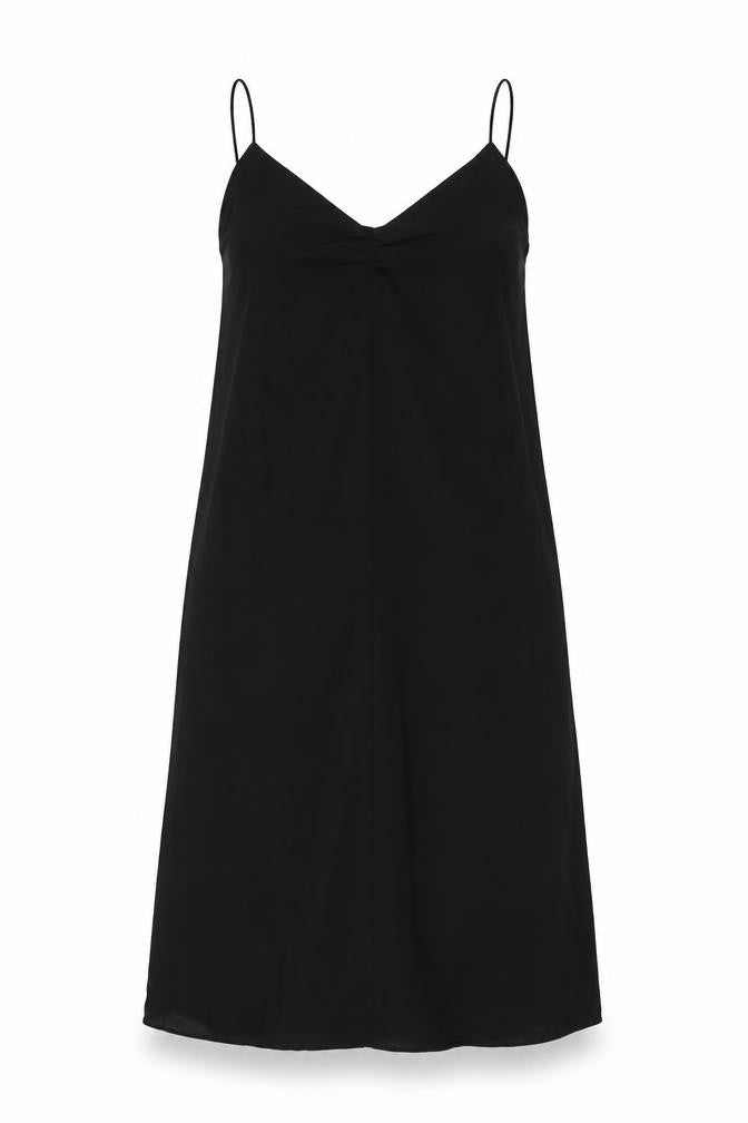 H&M Womens Black Polyester Tank Dress Size M V-Neck Pullover