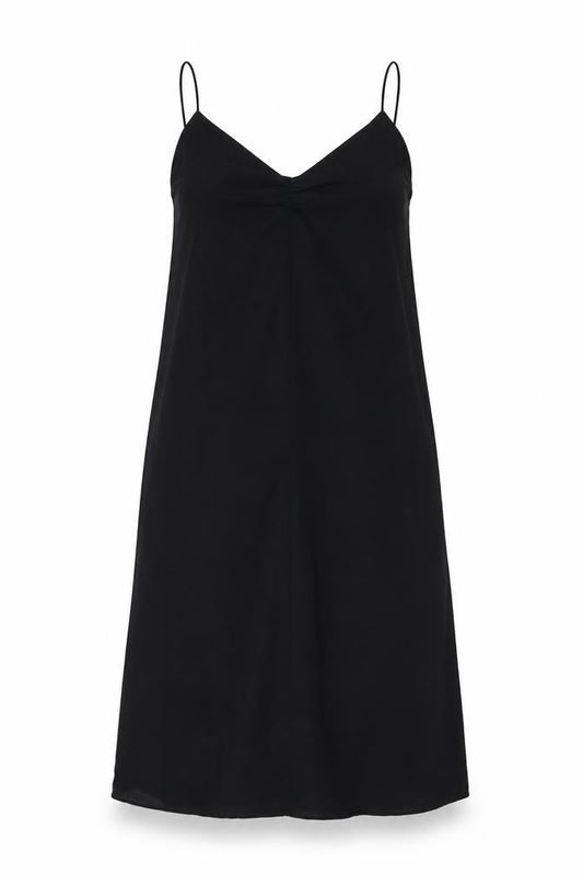 H&M Womens Black Polyester Tank Dress Size M V-Neck Pullover