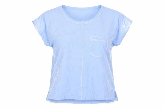 Marc Cain Womens Blue Polyester Basic T-Shirt Size 4 Round Neck