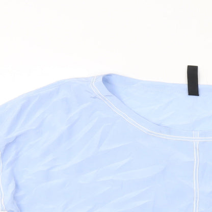 Marc Cain Womens Blue Polyester Basic T-Shirt Size 4 Round Neck