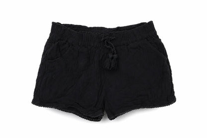 Next Girls Black Viscose Sweat Shorts Size 12 Years Regular Drawstring