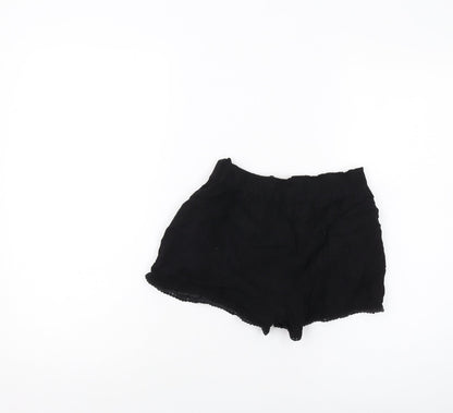Next Girls Black Viscose Sweat Shorts Size 12 Years Regular Drawstring