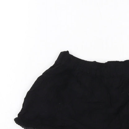 Next Girls Black Viscose Sweat Shorts Size 12 Years Regular Drawstring