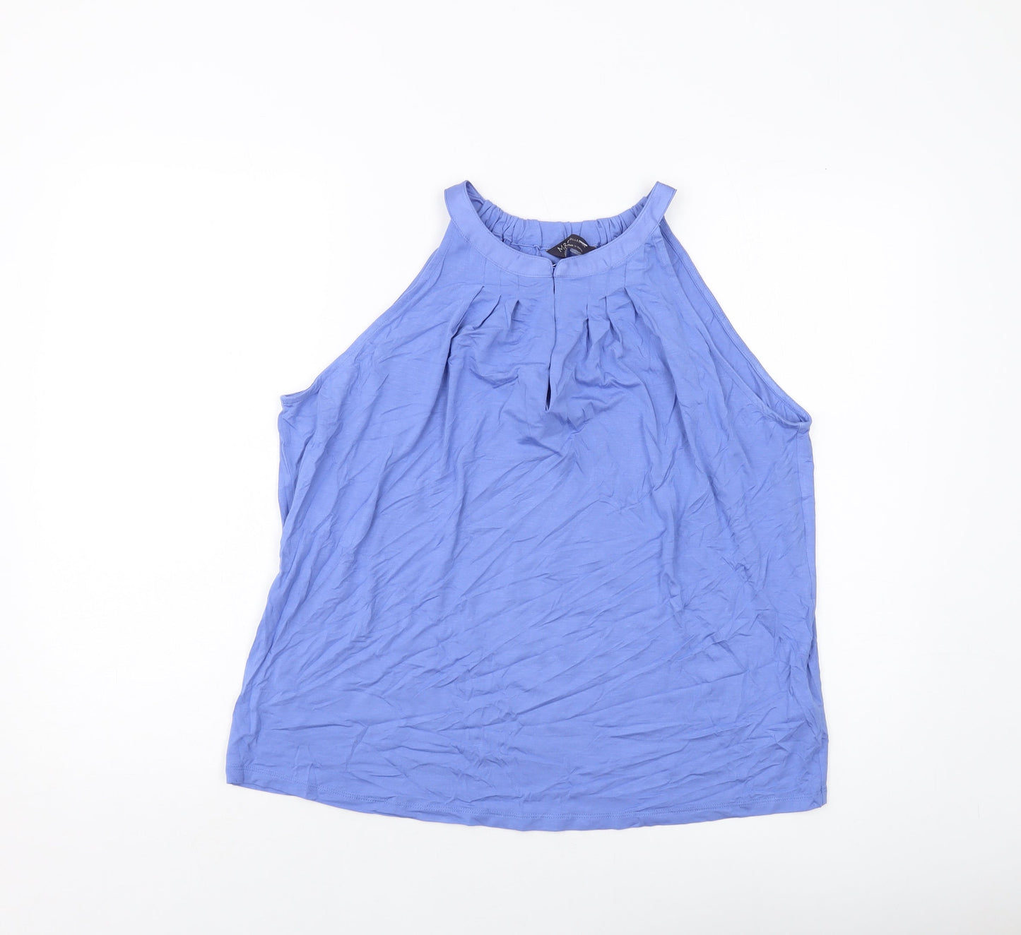 Marks and Spencer Womens Blue Viscose Basic Tank Size 14 Round Neck