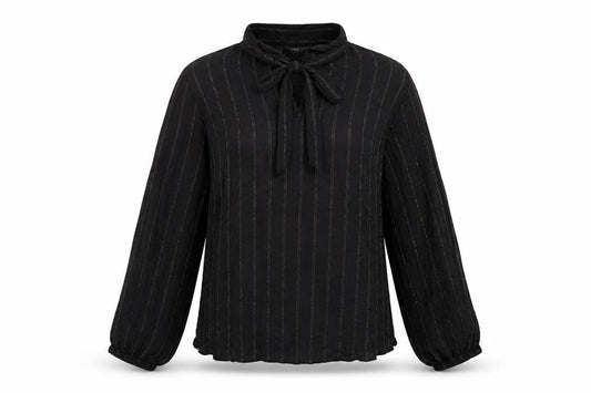 Marks and Spencer Womens Black Striped Viscose Basic Blouse Size 8 V-Neck