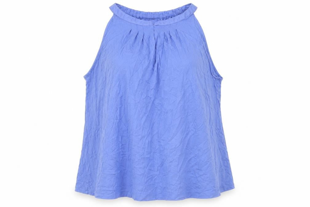 Marks & Spencer Womens Blue Viscose Basic Tank Size 18 Round Neck