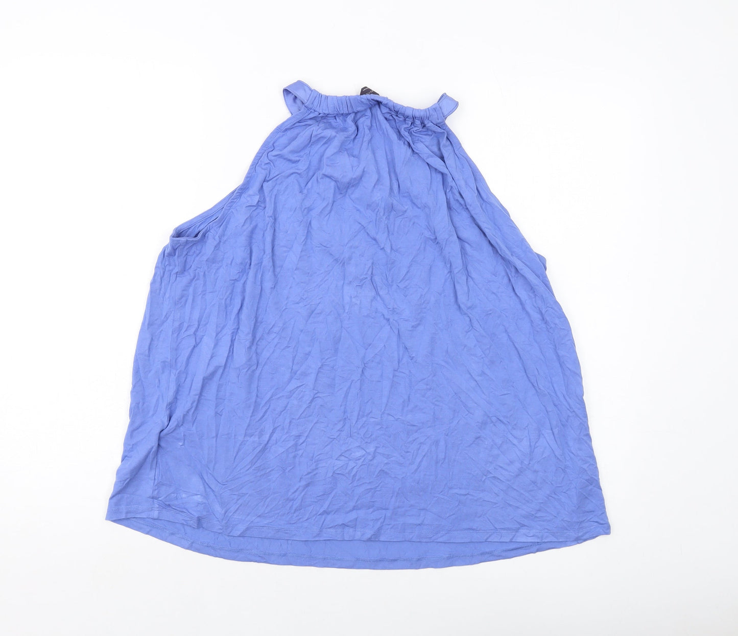Marks and Spencer Womens Blue Viscose Basic Tank Size 18 Round Neck