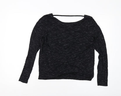 Additional front view of Missguided women’s black polyester basic blouse, size UK 14, round neck