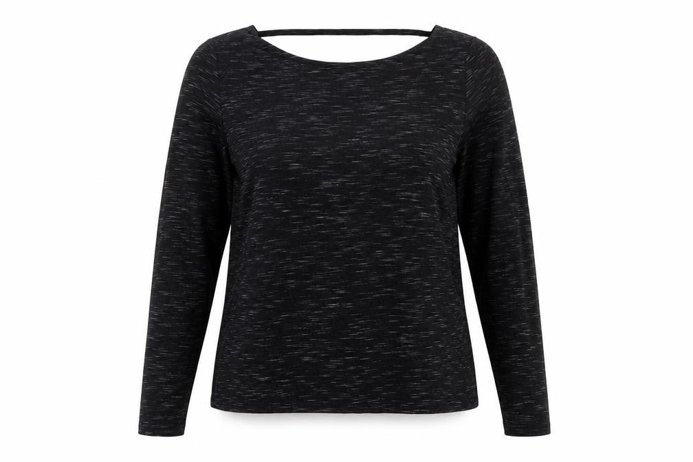 Missguided Womens Black Polyester Basic Blouse Size 14 Round Neck