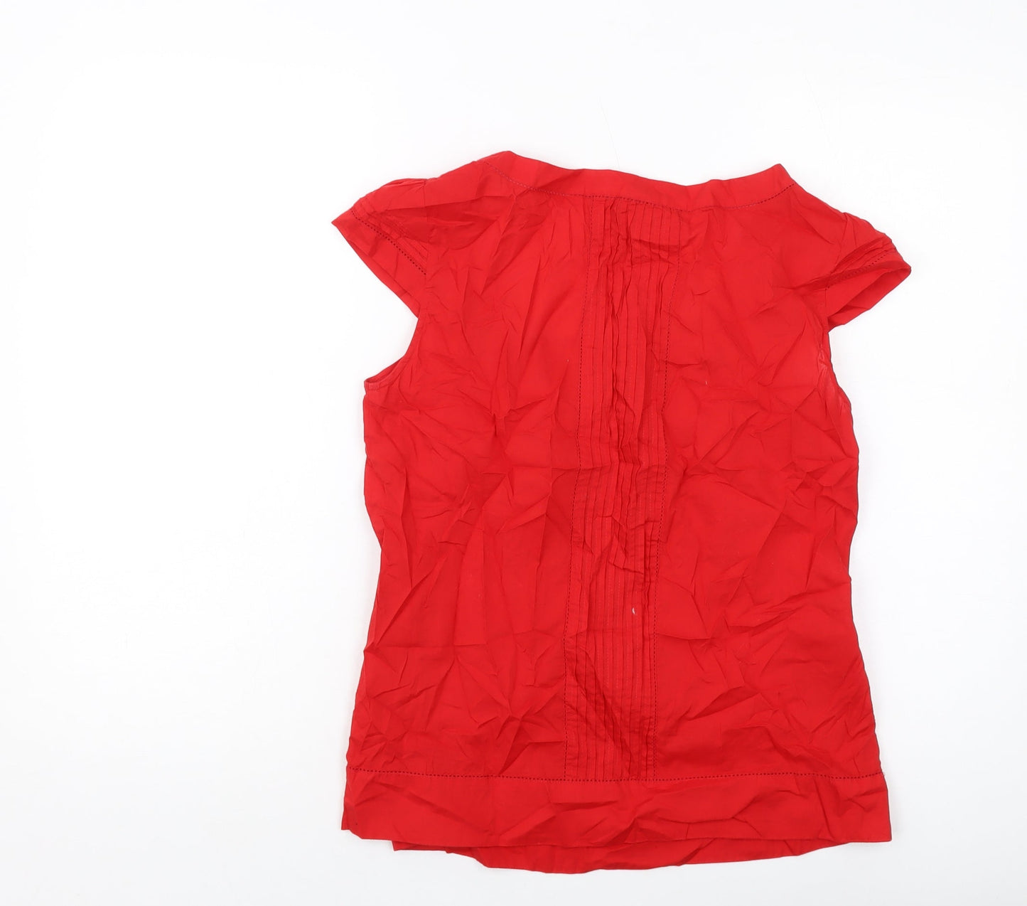 Monsoon Womens Red Cotton Basic T-Shirt Size 12 Square Neck