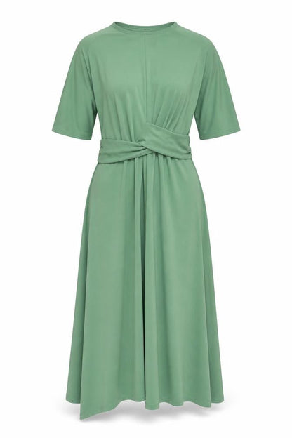Topshop Womens Green Polyester A-Line Size 8 Round Neck Pullover